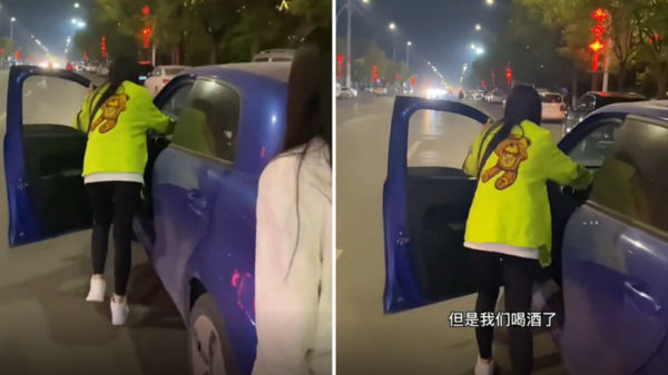 ３個女生喝酒擔心酒駕「馬路上推車」回家，影片曝光，網友傻眼：這樣算酒駕嗎？