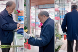 「老婆死了11年了，爺爺持續每個星期買三朵紅玫瑰放遺像前！」網友：奶奶真的是嫁給愛情