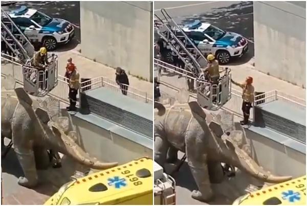 真的是「待那受死！」！西班牙一失踪男子被發現死在恐龍雕像裡，警方：「可能為了撿手機」