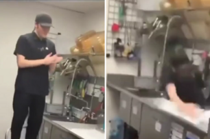 美國一男子從餐廳辭職，最後一天工作後在「廚房水槽中跳水」