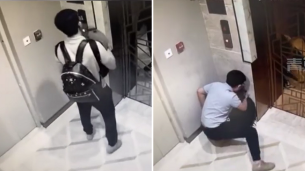 男子健身「練腿」後，腿軟站不起來，影片曝光：最終竟爬進電梯爬回家！