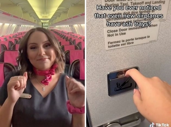 漂亮空姐揭秘：為何飛機上禁止吸菸，但廁所還是設有菸灰缸？