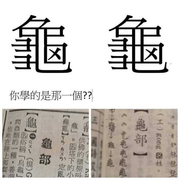 「龜」字竟然有２種寫法！他「這樣寫」 意外曝光：年紀超過３０歲 