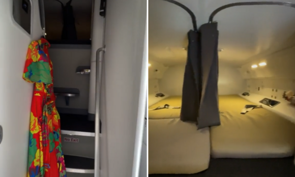 飛行時空姐休息睡哪裡？她拍影片直擊機上「隱密房間」網驚：比經濟艙還豪華！