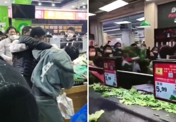 上海封城！民眾擠爆超市「恐慌式搶貨」推擠大鬧畫面曝光