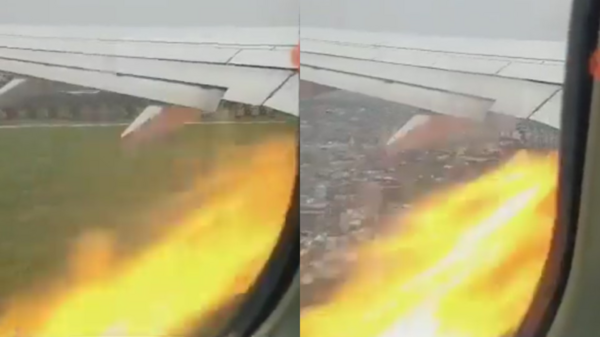 185人客機疑遭鳥擊「引擎狂噴火」乘客隔窗拍下濃煙畫面　急轉迫降