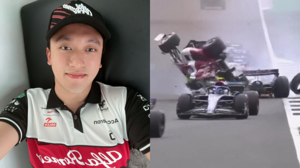 F1重大事故！中國史上首位正式車手被頂　連人帶車翻滾冒火光
