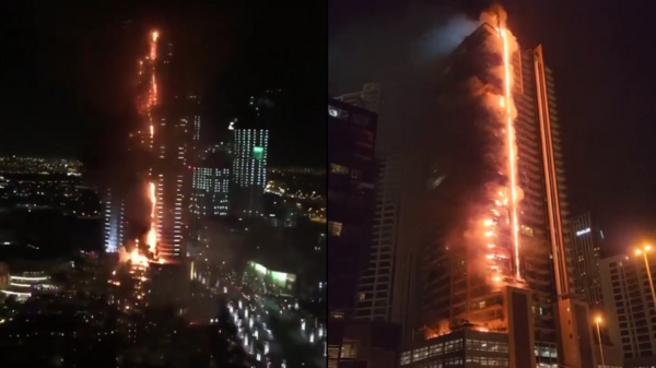 杜拜35樓大廈燒成火柱！傷亡不明　就在「全球最高樓」附近