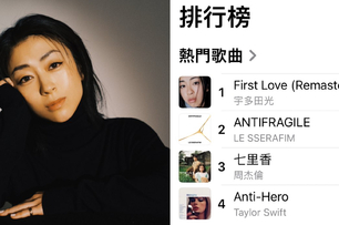 自己都嚇到！《Fitst Love》登音榜冠軍　宇多田光點名台灣喊：我15歲錄的歌