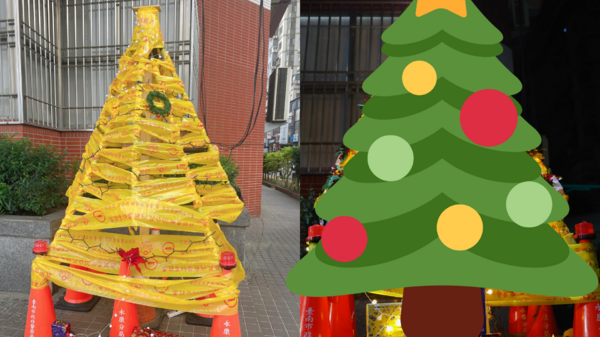 超有才！台南警局創意「封鎖線聖誕樹」引網朝聖：被耽誤的藝術家