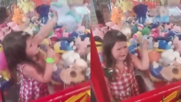 熊孩子踢鐵板！4歲女童「迷惑爬進娃娃機」卡洞口　爆哭喊：再也不敢了