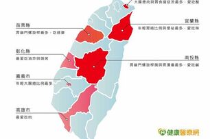 台灣腸胃健康地圖　3縣市易罹腸胃癌
