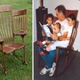 關於說故事的親密時光 木匠老爸用200張木板替寶貝們打造３人座搖椅