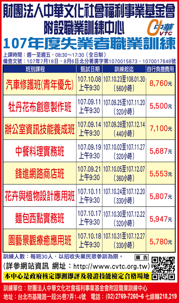 培養職能 回歸職場 創造美好生活