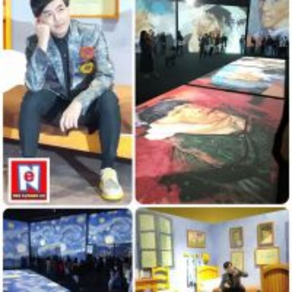 《再見梵谷一光影體驗展》黃子佼：穿上白色服裝與梵谷《星夜》合一 體驗光影神奇美感