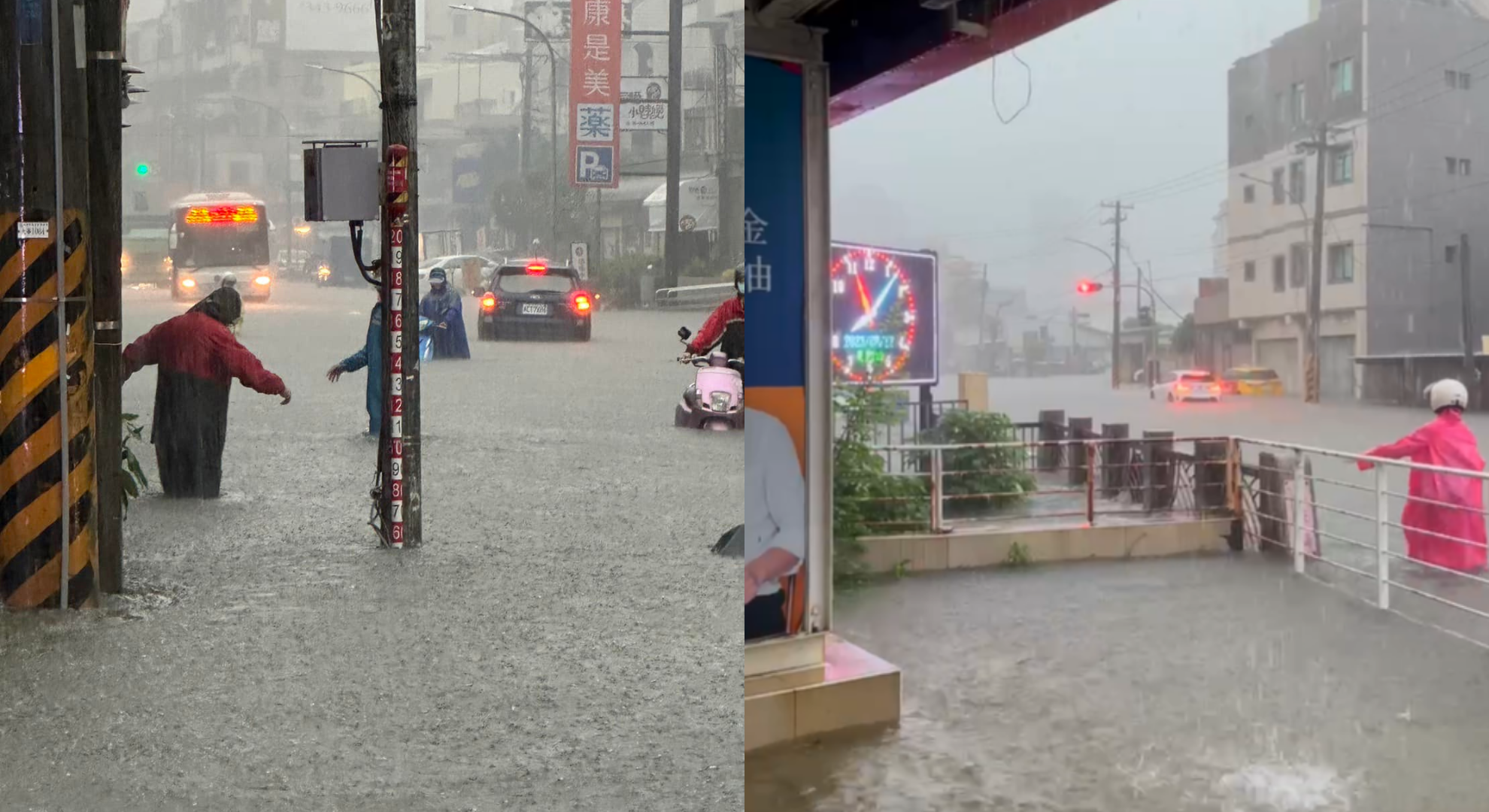 雷雨暴砸南台灣狂傳災情！九如匝道「水深及膝」公車拋錨　高雄人哀嚎