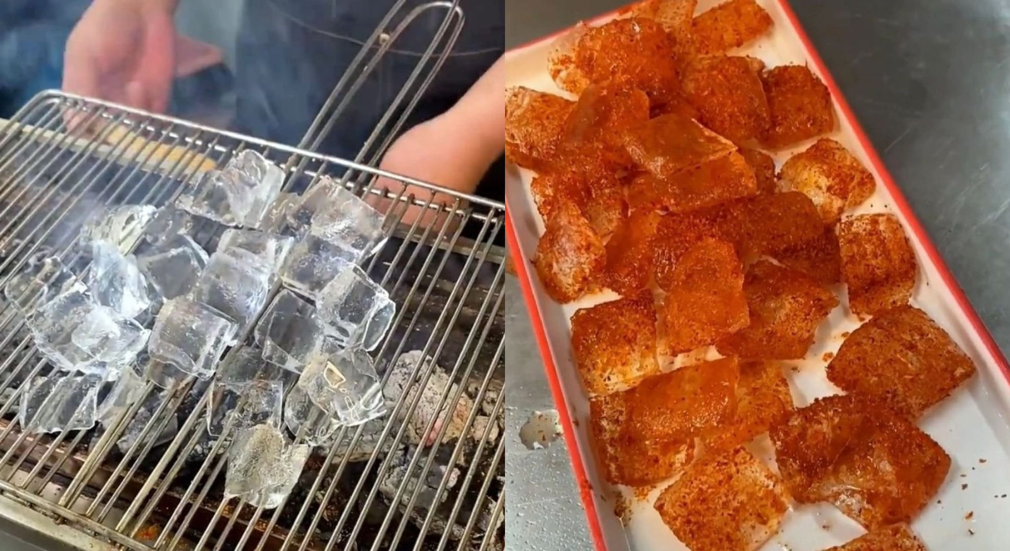 不只爆炒鵝卵石！中國又有奇葩小吃「烤冰塊」　網看傻：要趁熱嗎？