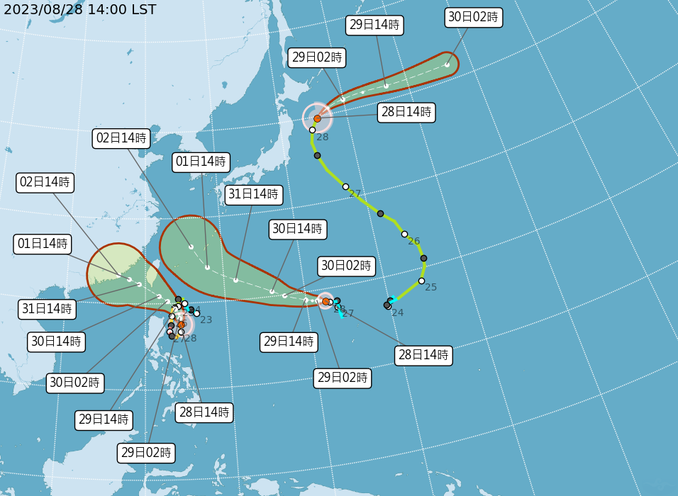 海葵偏大型颱風環流雨彈將襲北部