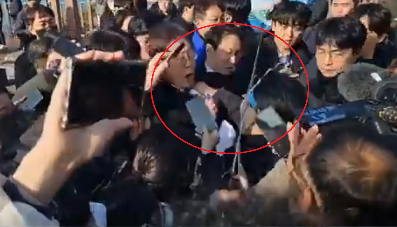 韓國共同民主黨黨魁李在明釜山遇襲遭割頸