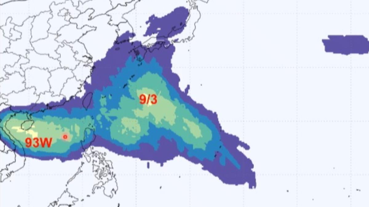 正值颱風好發期台灣恐面臨雙颱威脅