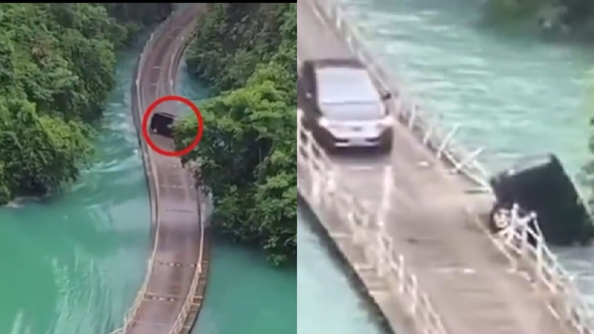 湖北網紅景點「獅子關浮橋」驚爆9人座車翻覆！乘客落水已5人死亡