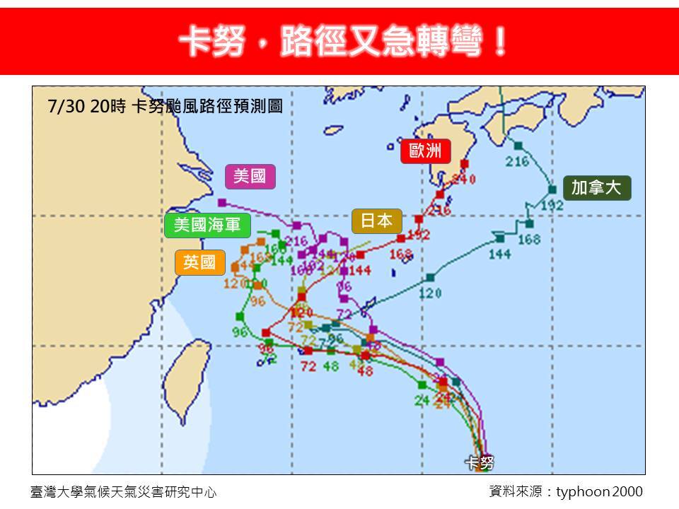 日本氣象廳最新預測：卡努「完美閃過」路徑曝光！週五成最大關鍵
