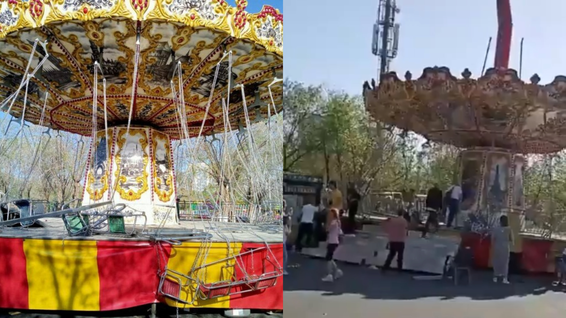 俄羅斯遊樂園「旋轉飛椅」運轉中崩塌下墜！遊客尖叫重摔釀20傷