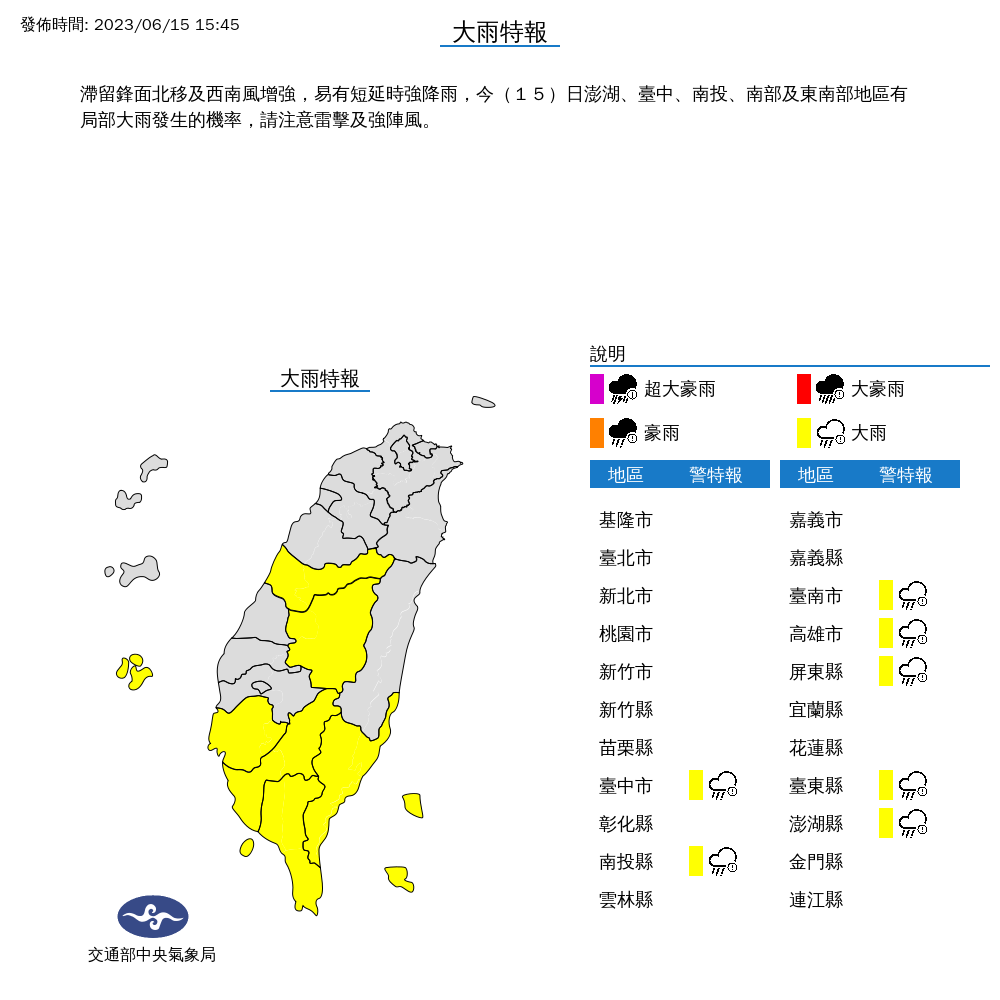 滯留鋒面一路向北！氣象局發布「7縣市大雨特報」下班注意雷擊強風