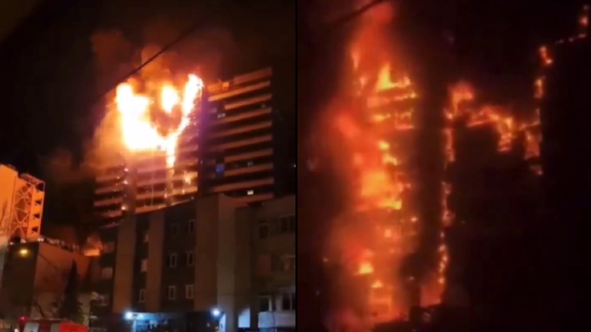 祝融吞沒5層樓！伊朗德黑蘭醫院深夜大火　火勢迅速延燒灰燼狂落下