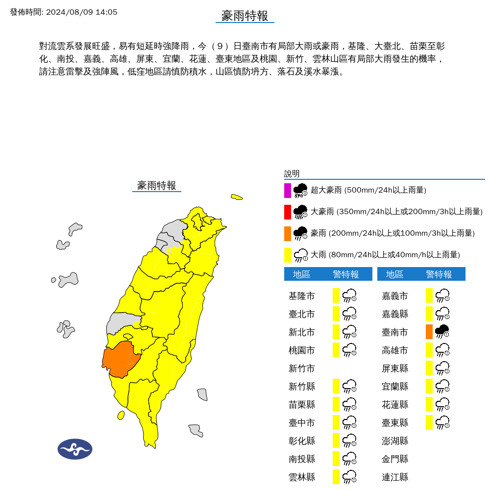 快訊／18縣市發布豪大雨特報！「最新警戒區曝」恐一路下到晚上