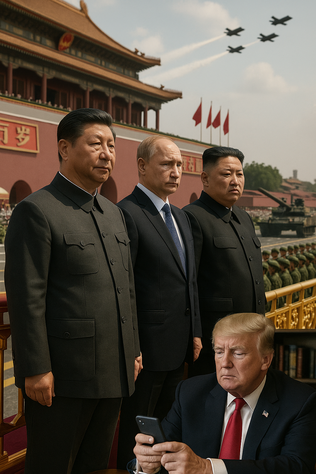 三巨頭同台現身北京閱兵 川普發文暗諷質疑密謀反美