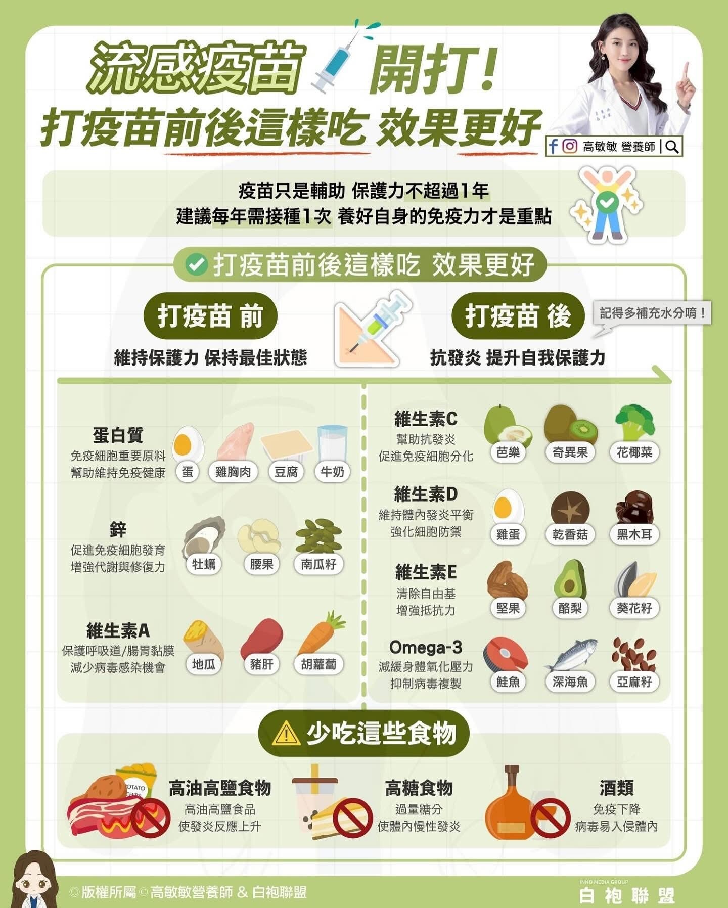 **流感疫苗開打季節來臨！如何透過飲食提升免疫力，讓疫苗發揮最大效果**