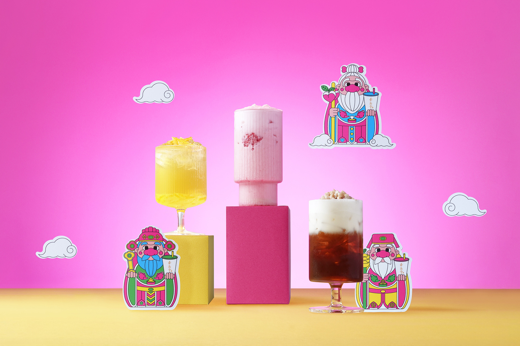 **茶湯會攜手插畫家推出神明聯名商品，冬季限定飲品回歸**